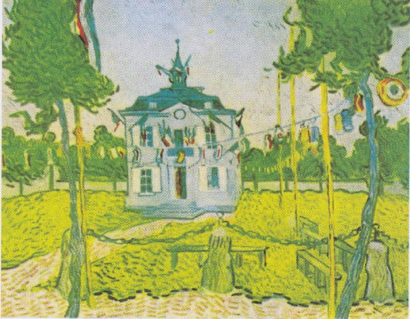 Vincent Van Gogh The town hall in Auvers on 14 July 1890 Germany oil painting art